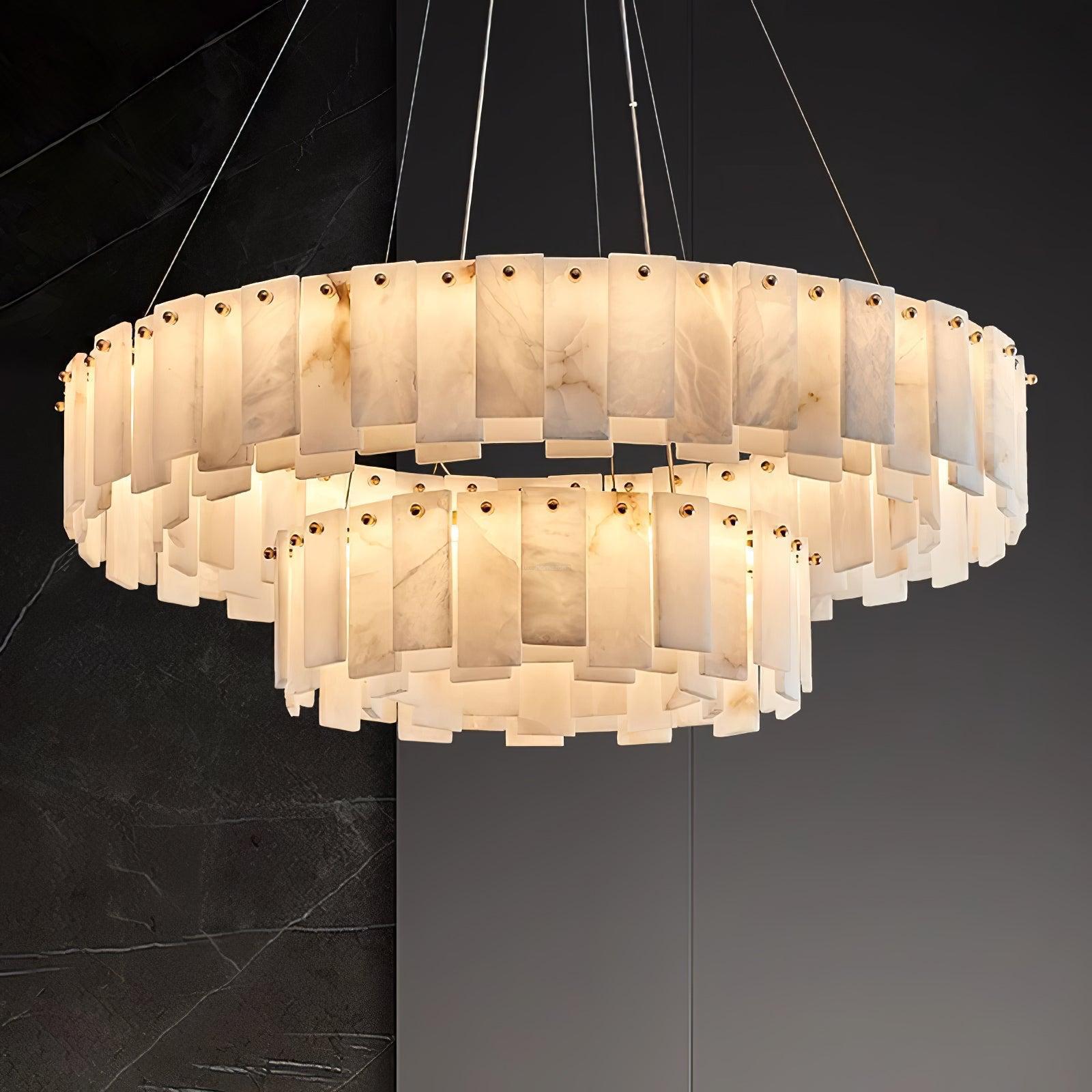 Halos Alabaster Round/Square Chandelier - King Lamps