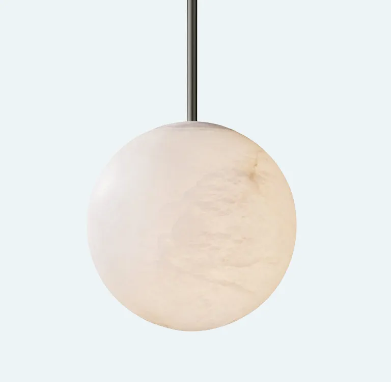 Alabaster Ball Modern Pendant Light - King Lamps