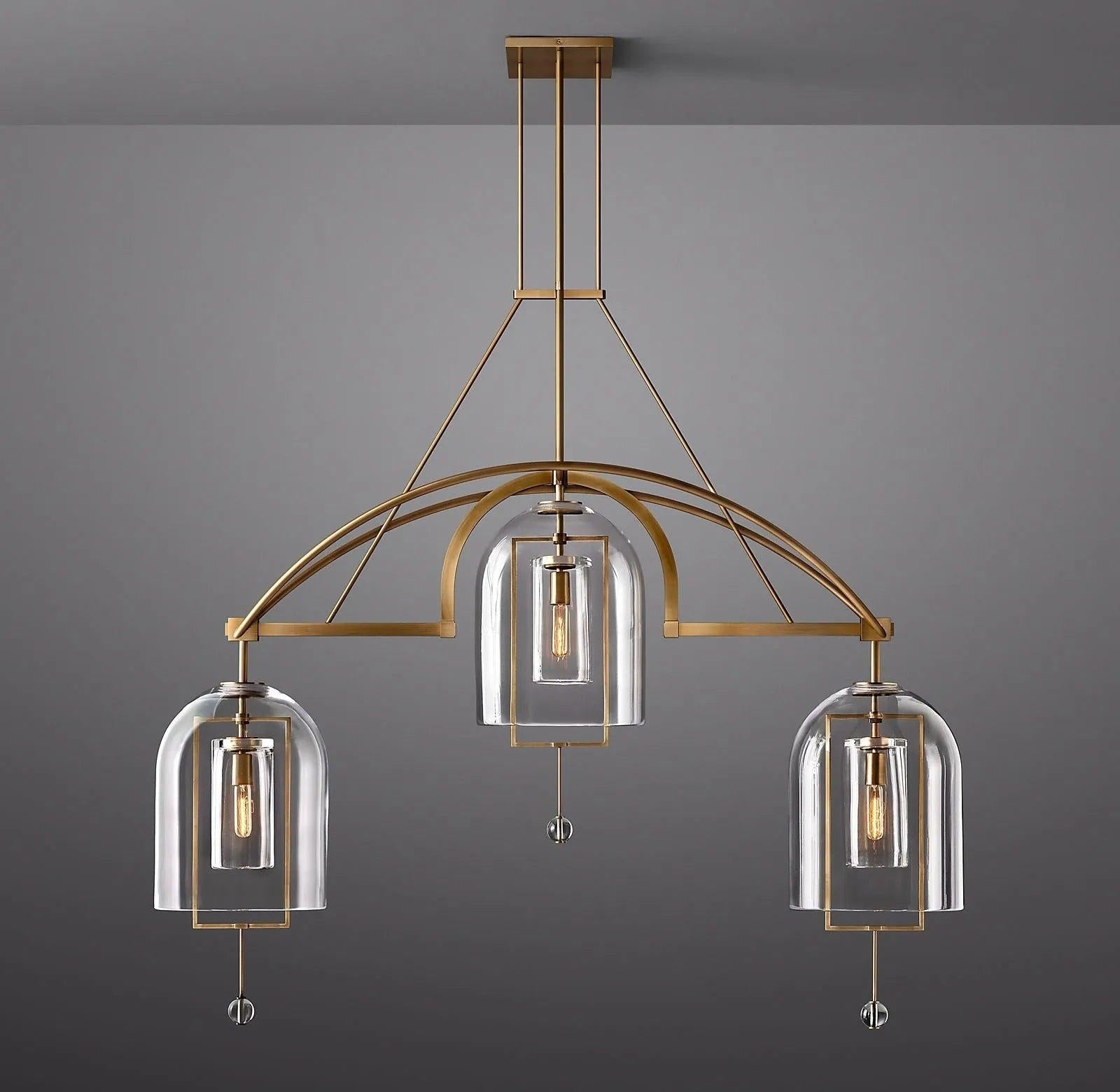 Fulcrum Round Chandelier 61"  3-Lights - King Lamps
