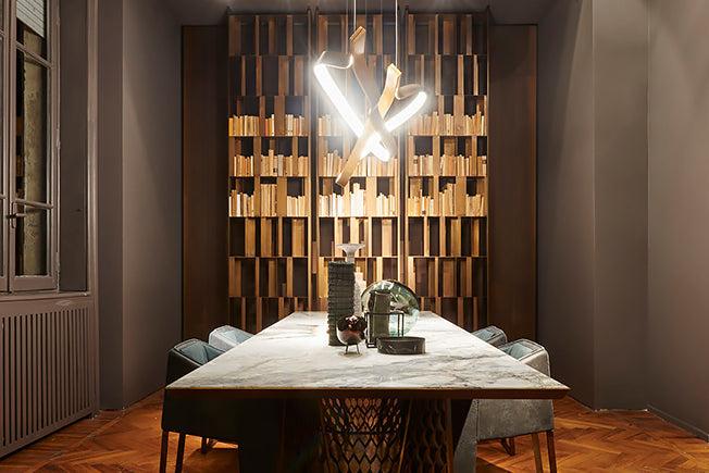 Modern Simple Brass Waving Chandelier for Living/Dining Room/Kitchen Island - King Lamps