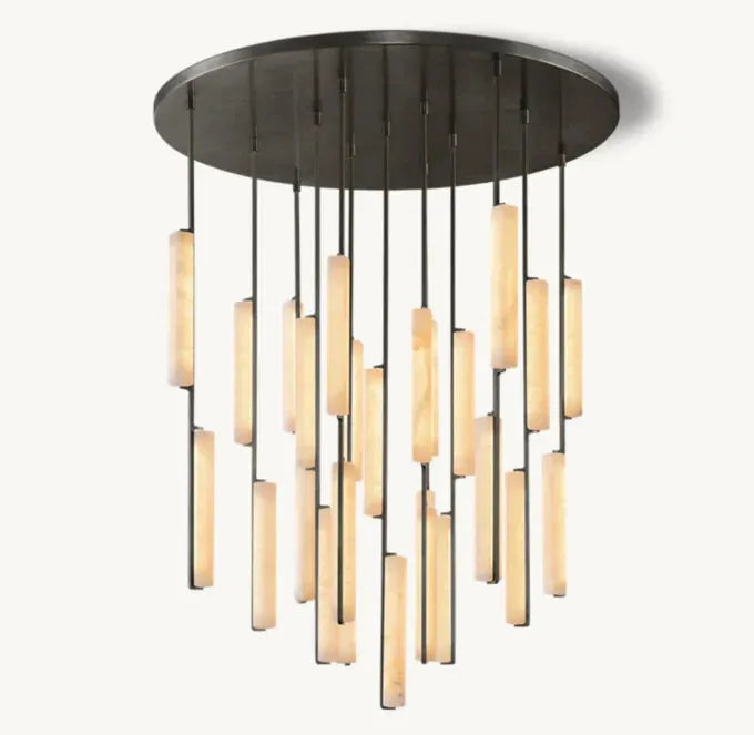 Audubon Alabaster Round Chandelier 56" - King Lamps