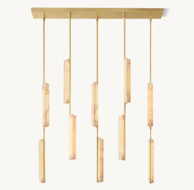 Audubon Alabaster Linear Chandelier 54" - King Lamps
