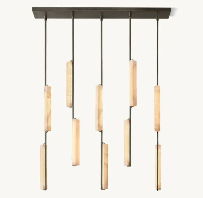 Audubon Alabaster Linear Chandelier 54" - King Lamps