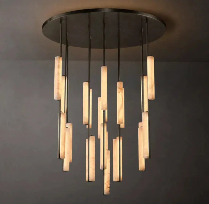 Audubon Alabaster Round Chandelier 56" - King Lamps