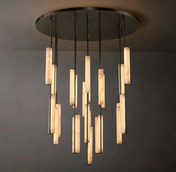 Audubon Alabaster Round Chandelier 56" - King Lamps