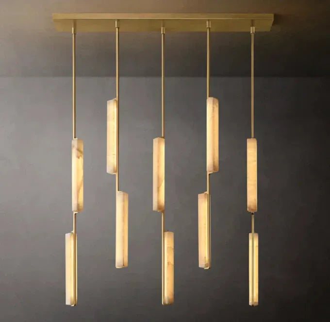 Audubon Alabaster Linear Chandelier 54" - King Lamps