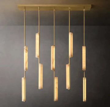 Audubon Alabaster Linear Chandelier 54" - King Lamps