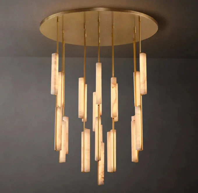 Audubon Alabaster Round Chandelier 56" - King Lamps