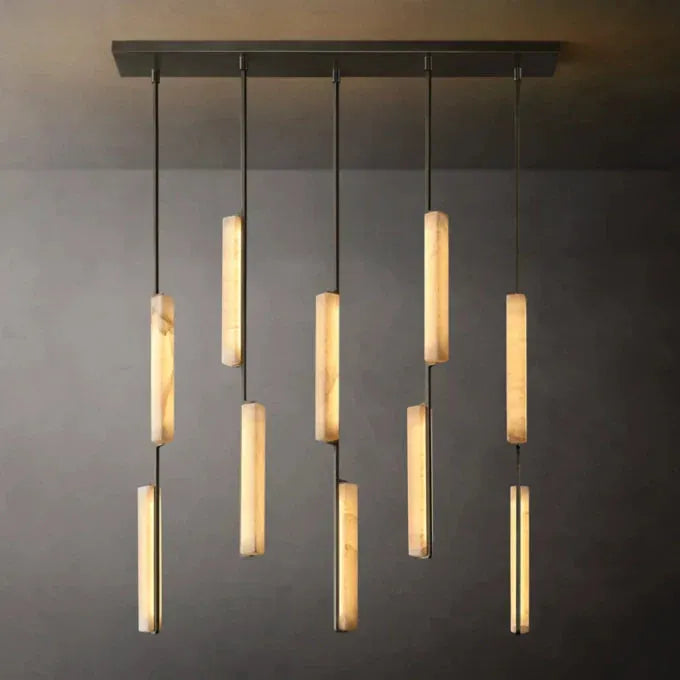 Audubon Alabaster Linear Chandelier 54" - King Lamps