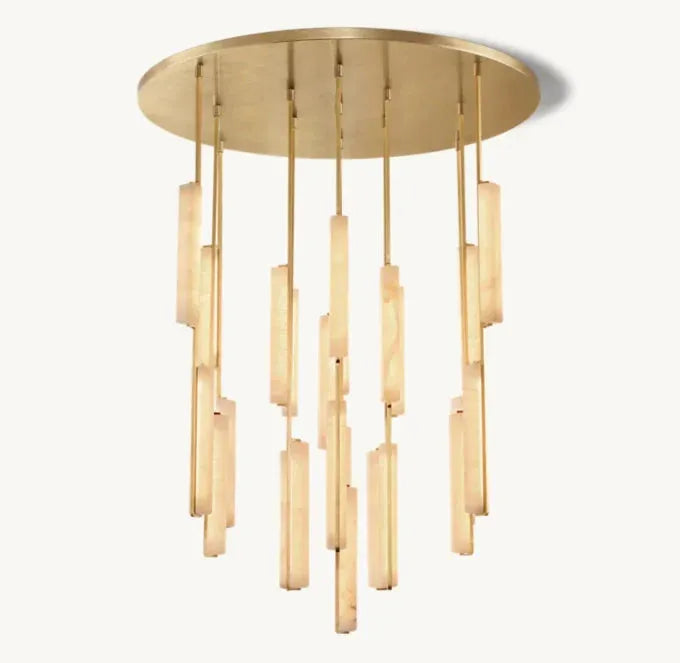 Audubon Alabaster Round Chandelier 56" - King Lamps