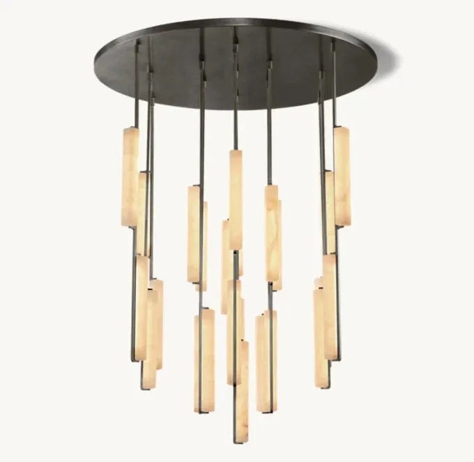 Audubon Alabaster Round Chandelier 56" - King Lamps