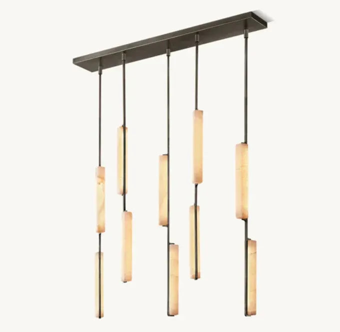 Audubon Alabaster Linear Chandelier 54" - King Lamps