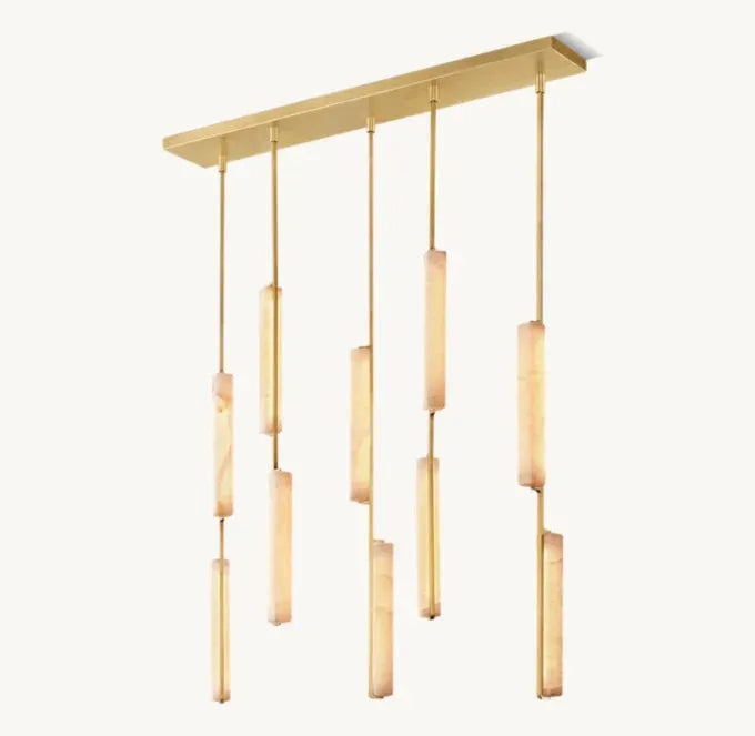 Audubon Alabaster Linear Chandelier 54" - King Lamps