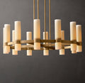 Ravelle Round Milk Glass Chandelier 36
