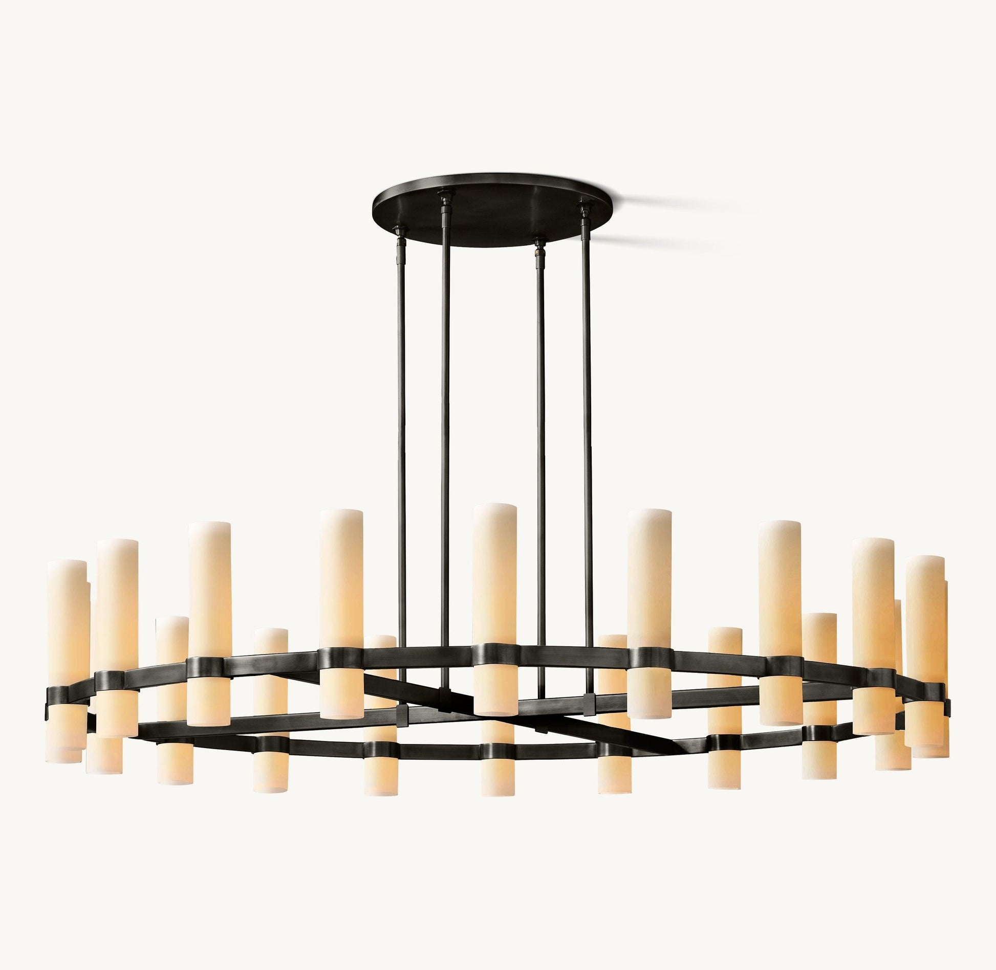 Ravelle Round Milk Glass Chandelier 60" - King Lamps