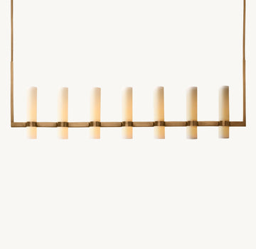 Ravelle Linear Milk Glass Chandelier 59" - King Lamps