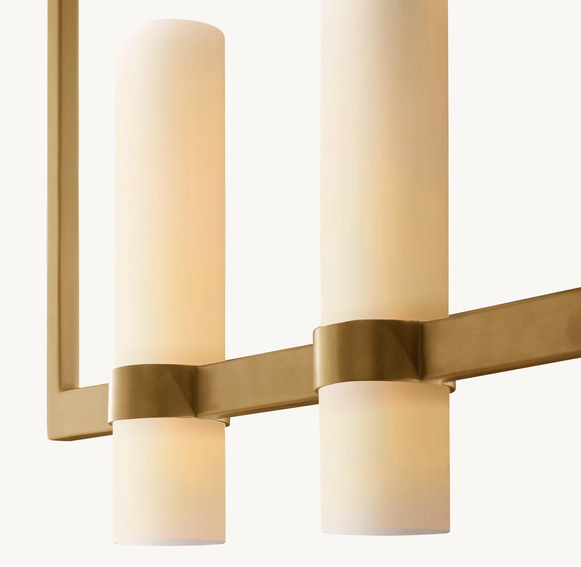 Ravelle Linear Milk Glass Chandelier 59" - King Lamps