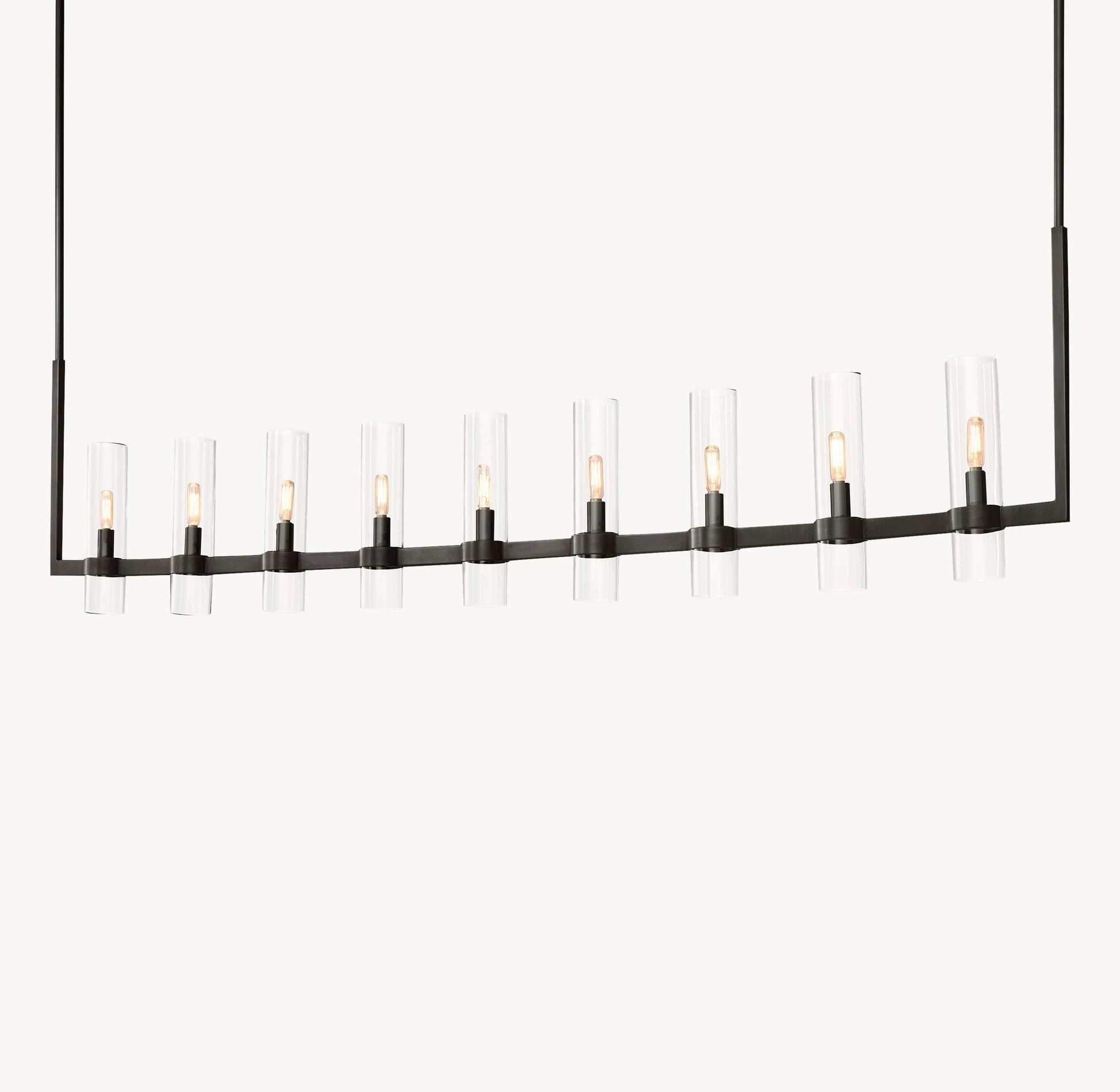 Ravelle Linear Milk Glass Chandelier 71" - King Lamps