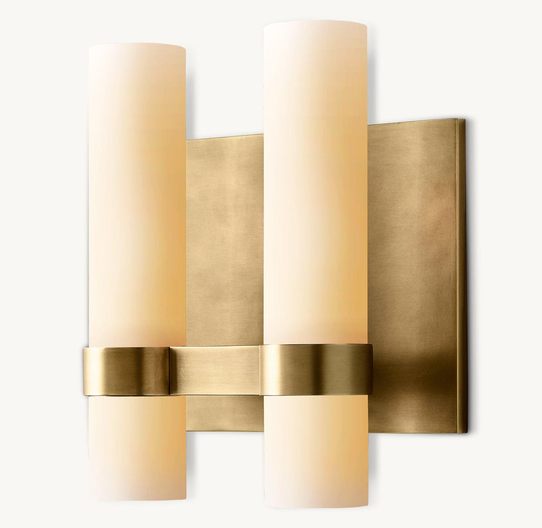 Ravelle Milk Glass Double Sconce - King Lamps