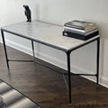Thaddeus Forged Iron Rectangle Marble Console Table 60