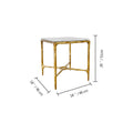 Thaddeus Forged Iron Mabrble Square Side Table 18