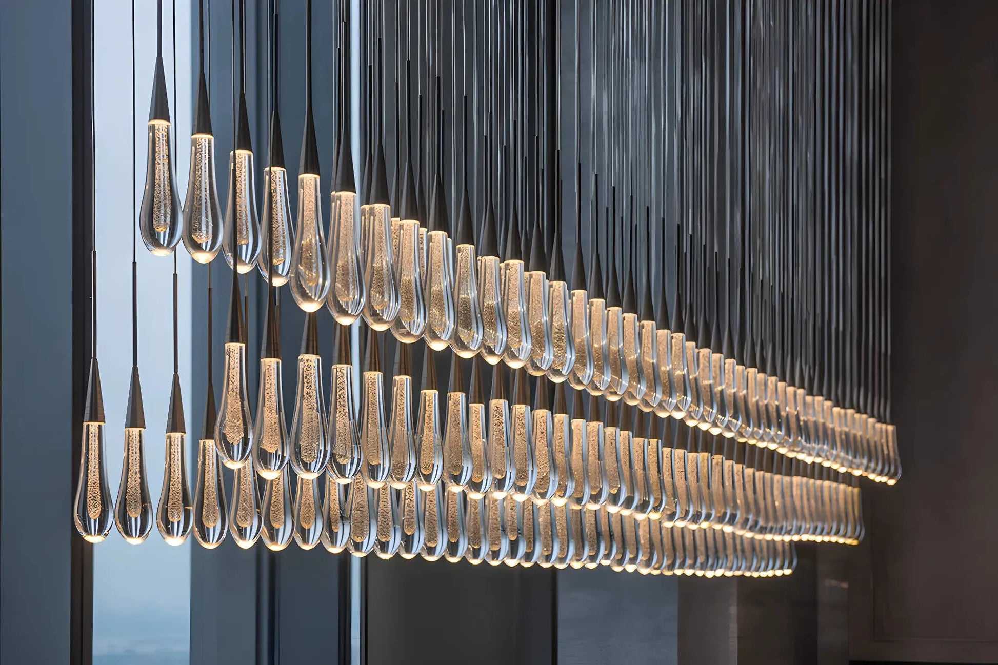 Soltaire Crystal Linear Chandelier 37" 50" 60'' 70" 87" 120''W - King Lamps