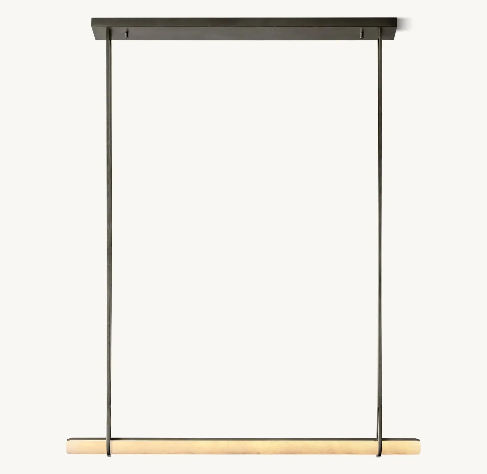 Audubon Alabaster Single Bar Linear Chandelier 60" - King Lamps
