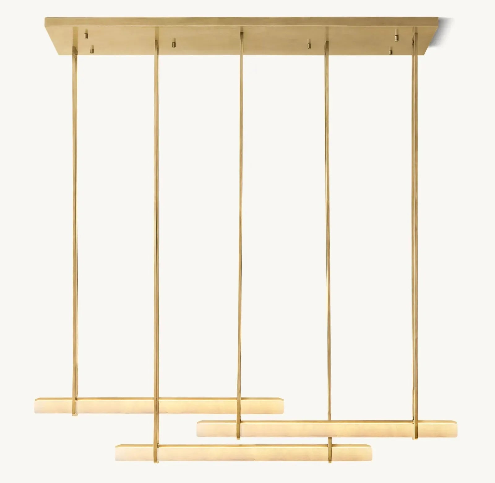 Audubon Alabaster Triple Bar Linear Chandelier - King Lamps
