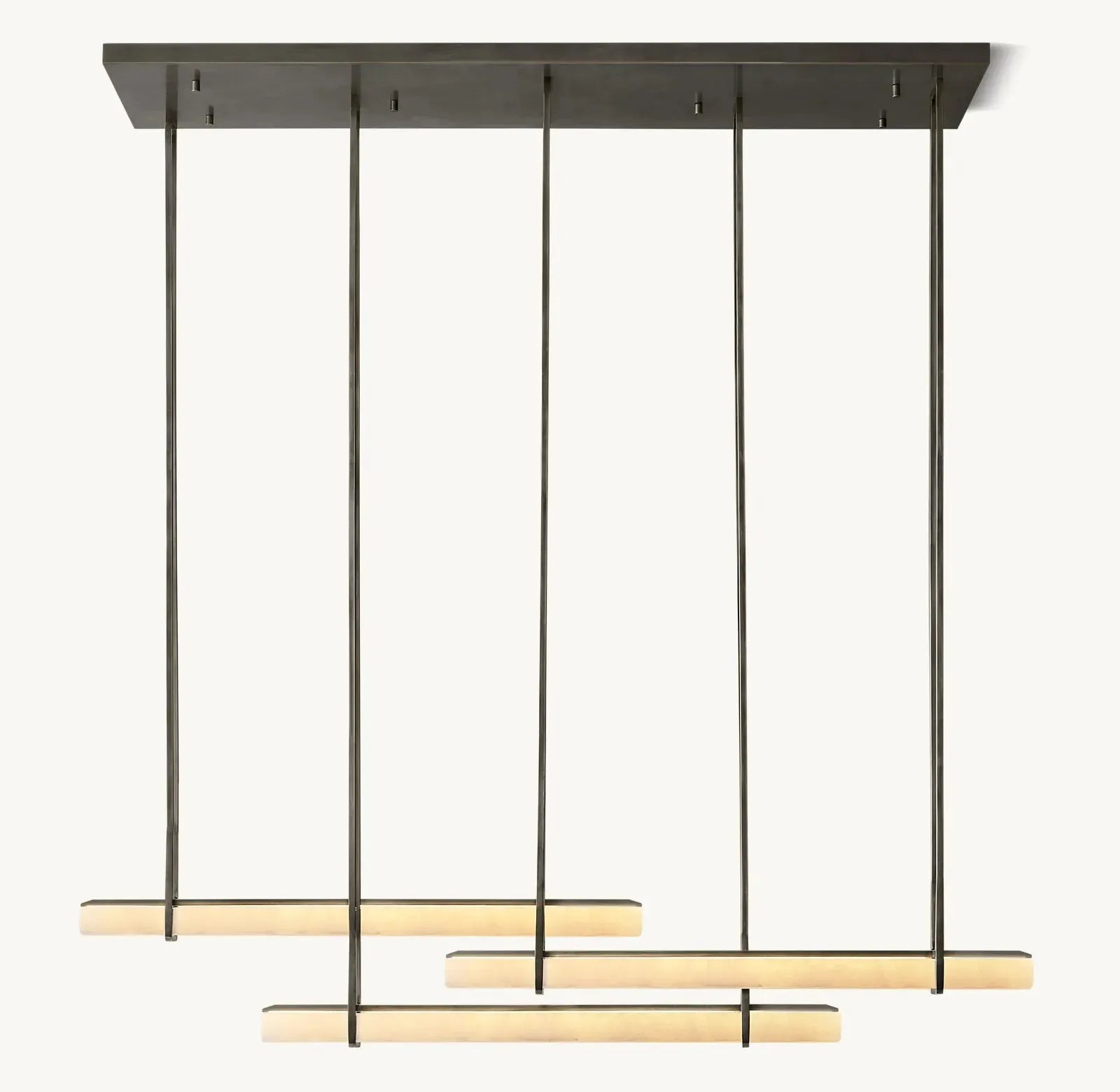 Audubon Alabaster Triple Bar Linear Chandelier - King Lamps