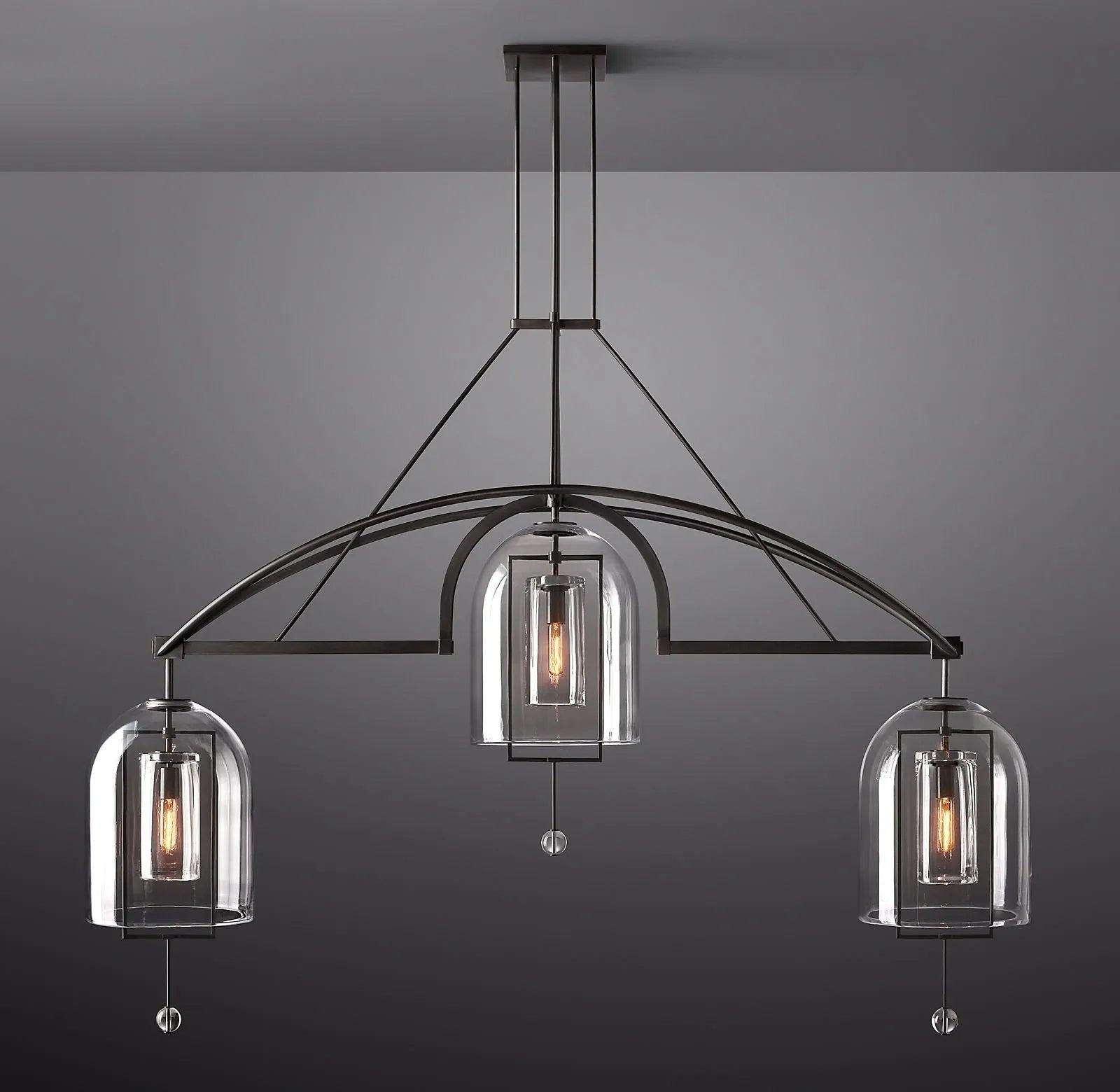 Fulcrum Round Chandelier  73" 3-Lights - King Lamps