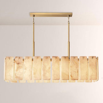 Camette Alabaster Rectangular Chandelier 60"W - King Lamps