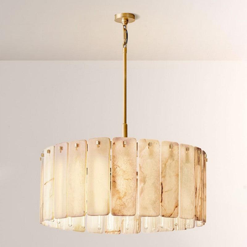 Camette Alabaster Round Chandelier 36"D - King Lamps