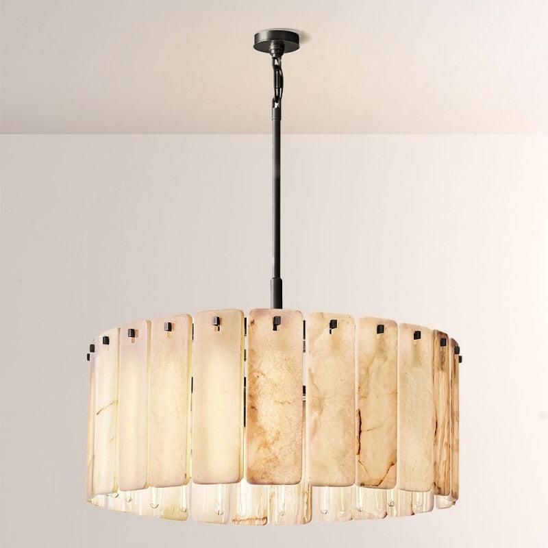 Camette Alabaster Round Chandelier 36"D - King Lamps