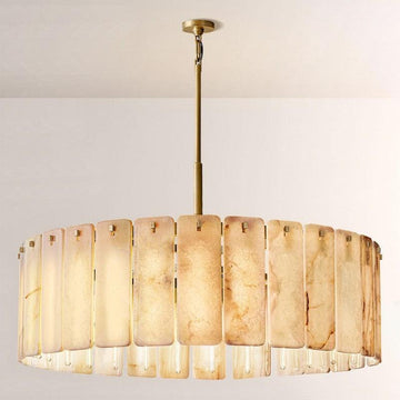 Camette Alabaster Round Chandelier 48"D - King Lamps