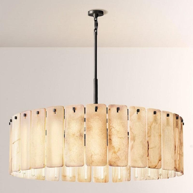 Camette Alabaster Round Chandelier 48"D - King Lamps