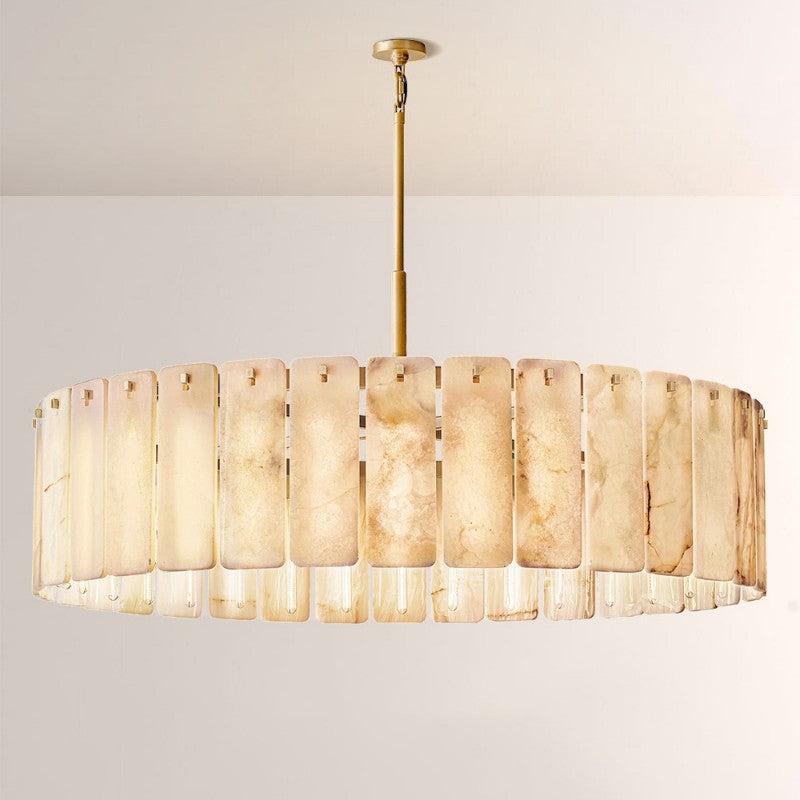 Camette Alabaster Round Chandelier 60"D - King Lamps