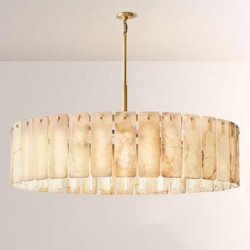Camette Alabaster Round Chandelier 60"D - King Lamps