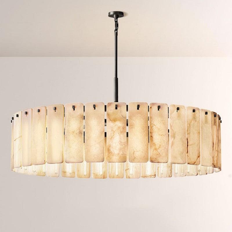 Camette Alabaster Round Chandelier 60"D - King Lamps