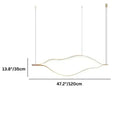 Modern Simple Brass Waving Chandelier for Living/Dining Room/Kitchen Island - King Lamps