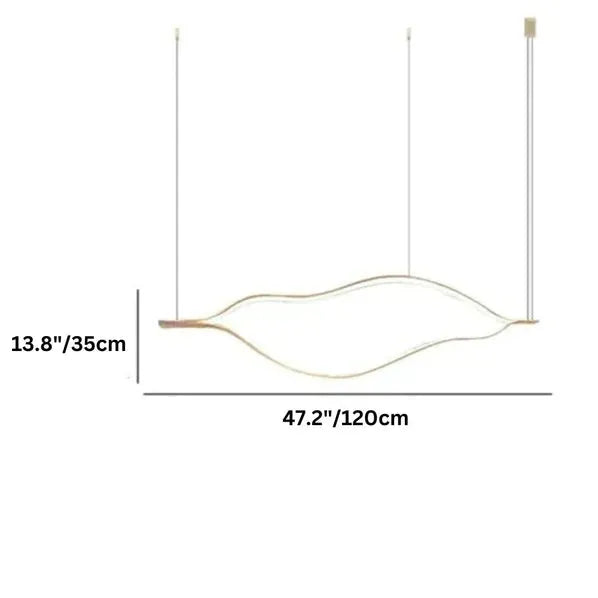 Modern Simple Brass Waving Chandelier for Living/Dining Room/Kitchen Island - King Lamps