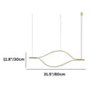 Modern Simple Brass Waving Chandelier for Living/Dining Room/Kitchen Island - King Lamps