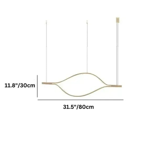 Modern Simple Brass Waving Chandelier for Living/Dining Room/Kitchen Island - King Lamps