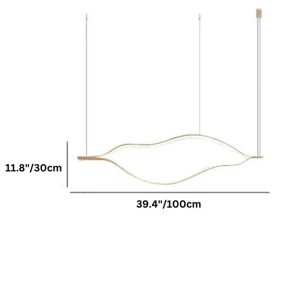 Modern Simple Brass Waving Chandelier for Living/Dining Room/Kitchen Island - King Lamps