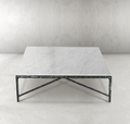 Thaddeus Forged Iron Marble Square Coffee Table 36