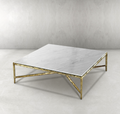 Thaddeus Forged Iron Marble Square Coffee Table 36