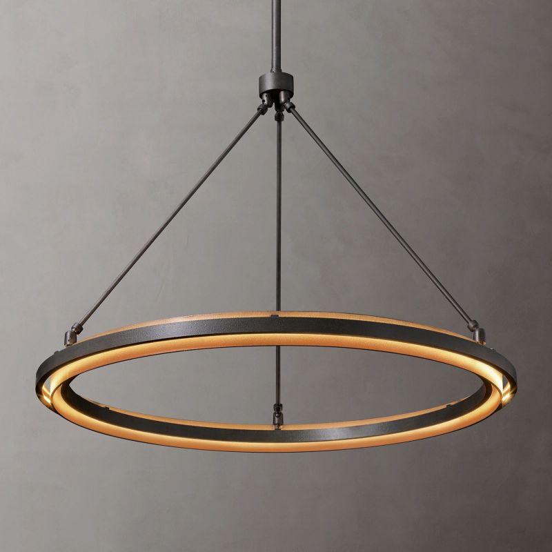Peralta Black Round Chandelier 36"/48"/60" - King Lamps