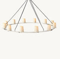 PAUILLAC FABRIC SHADE ROUND CHANDELIER 60