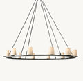 PAUILLAC FABRIC SHADE ROUND CHANDELIER 60