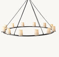 PAUILLAC FABRIC SHADE ROUND CHANDELIER 60