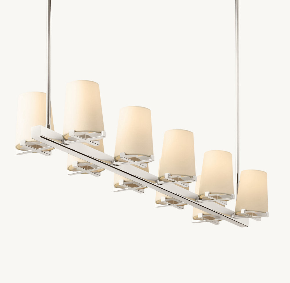 PAUILLAC FABRIC SHADE LINEAR CHANDELIER 60"